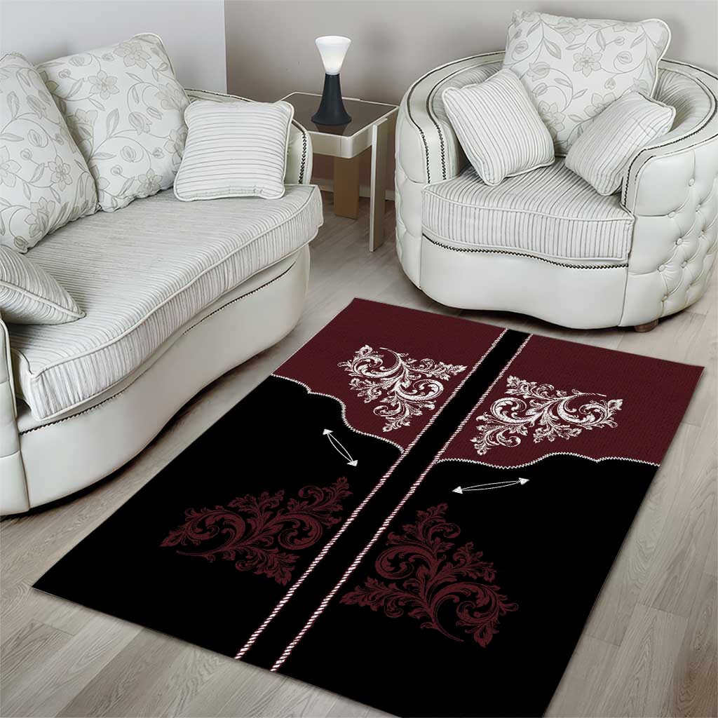 Vintage Western Cowboy Area Rug Black Version - Wonder Print Shop