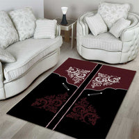 Vintage Western Cowboy Area Rug Black Version - Wonder Print Shop