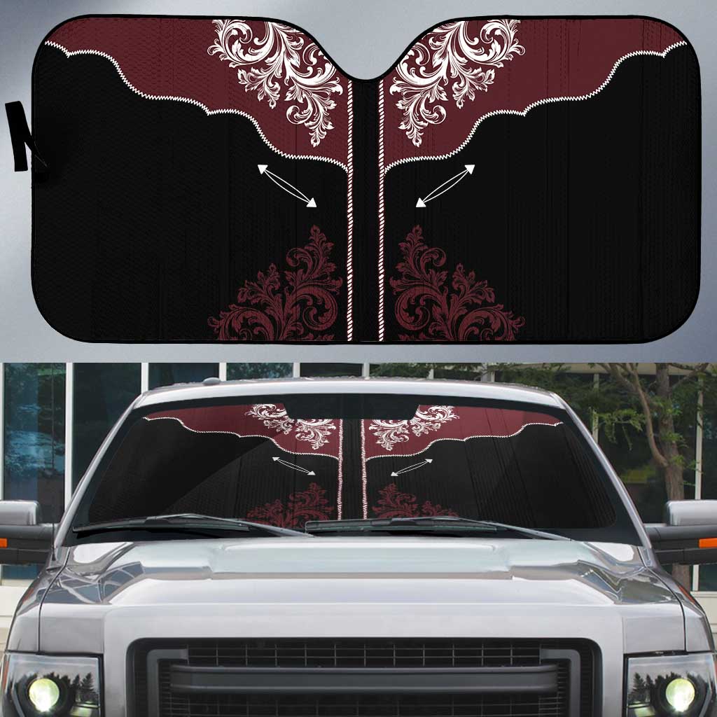 Vintage Western Cowboy Auto Sun Shade Black Version - Wonder Print Shop