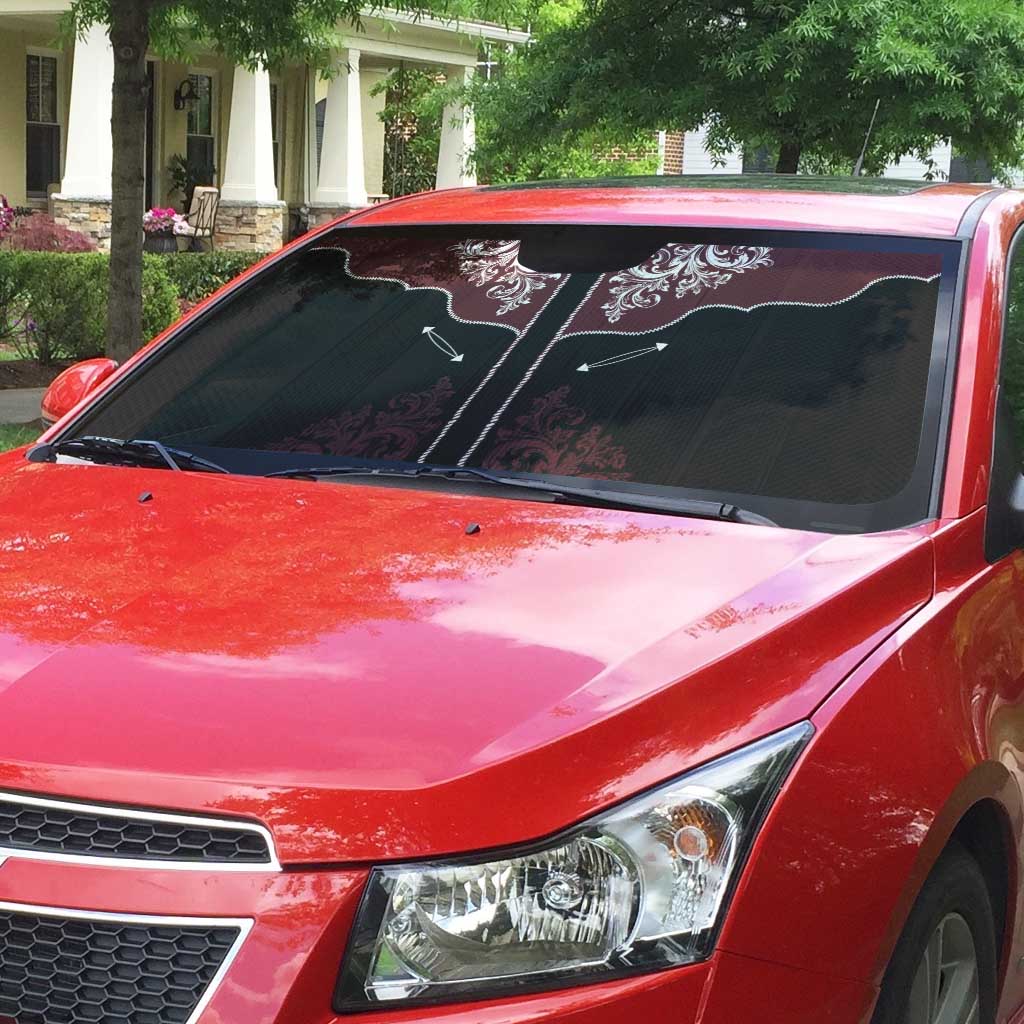Vintage Western Cowboy Auto Sun Shade Black Version - Wonder Print Shop