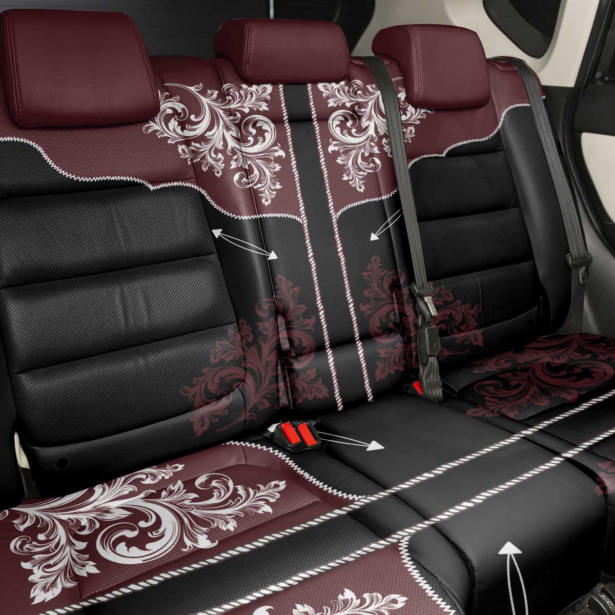 Vintage Western Cowboy Back Car Seat Cover Black Version - Wonder Print Shop