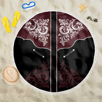 Vintage Western Cowboy Beach Blanket Black Version - Wonder Print Shop