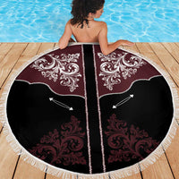 Vintage Western Cowboy Beach Blanket Black Version - Wonder Print Shop