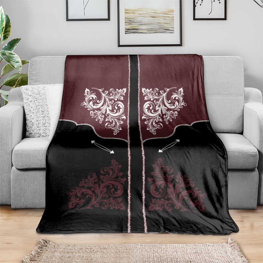 Vintage Western Cowboy Blanket Black Version - Wonder Print Shop