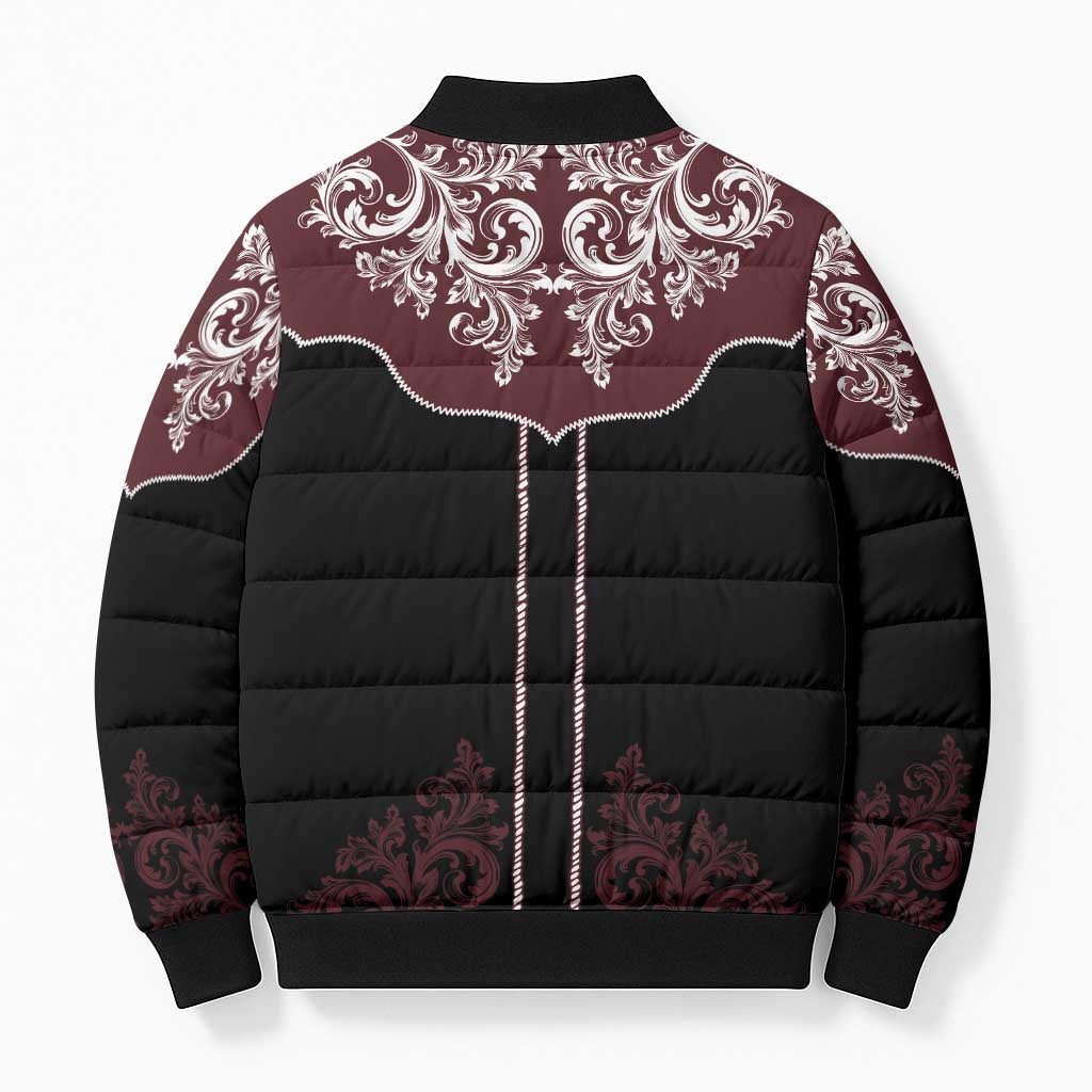 Vintage Western Cowboy Bomber Puffer Jacket Black Version - Wonder Print Shop