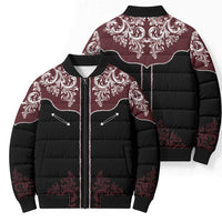 Vintage Western Cowboy Bomber Puffer Jacket Black Version - Wonder Print Shop