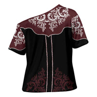 Vintage Western Cowboy Cross Shoulder Shirt Black Version - Wonder Print Shop