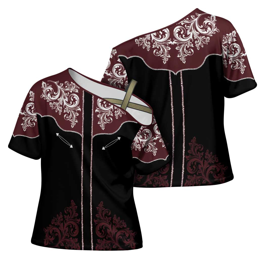 Vintage Western Cowboy Cross Shoulder Shirt Black Version - Wonder Print Shop
