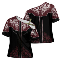 Vintage Western Cowboy Cross Shoulder Shirt Black Version - Wonder Print Shop