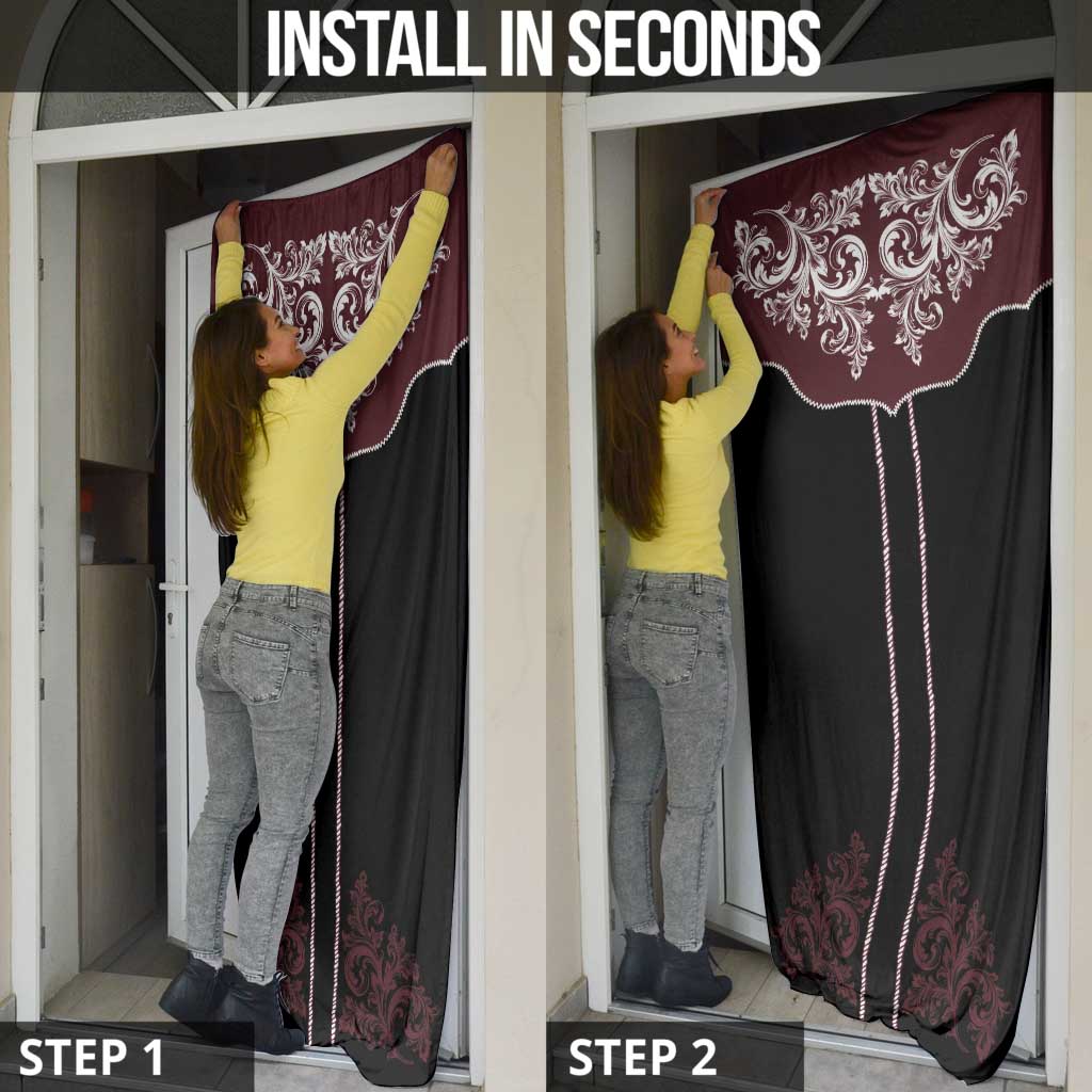 Vintage Western Cowboy Door Cover Black Version - Wonder Print Shop