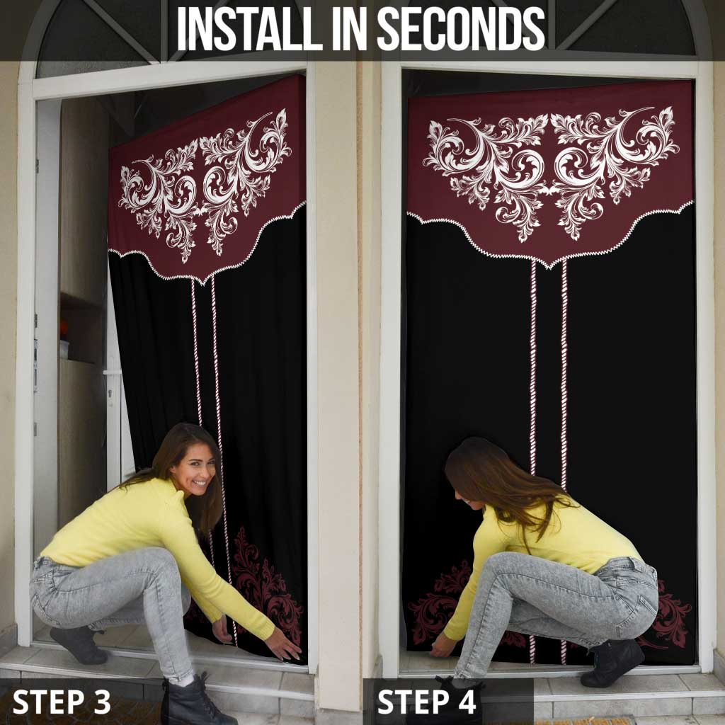 Vintage Western Cowboy Door Cover Black Version - Wonder Print Shop