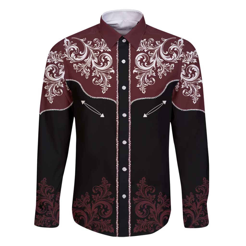 Vintage Western Cowboy Family Matching Long Sleeve Bodycon Dress and Hawaiian Shirt Black Version - Wonder Print Shop