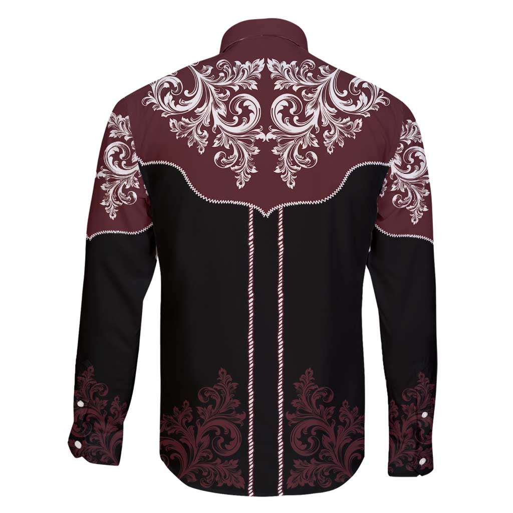 Vintage Western Cowboy Family Matching Long Sleeve Bodycon Dress and Hawaiian Shirt Black Version - Wonder Print Shop