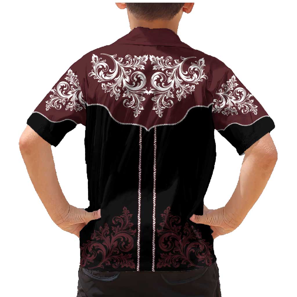 Vintage Western Cowboy Family Matching Mermaid Dress and Hawaiian Shirt Black Version - Wonder Print Shop