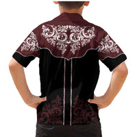 Vintage Western Cowboy Family Matching Mermaid Dress and Hawaiian Shirt Black Version - Wonder Print Shop