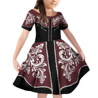 Vintage Western Cowboy Family Matching Off Shoulder Short Dress and Hawaiian Shirt Black Version - Wonder Print Shop