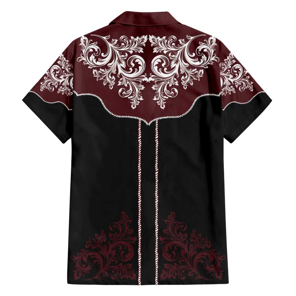 Vintage Western Cowboy Family Matching Off Shoulder Short Dress and Hawaiian Shirt Black Version - Wonder Print Shop