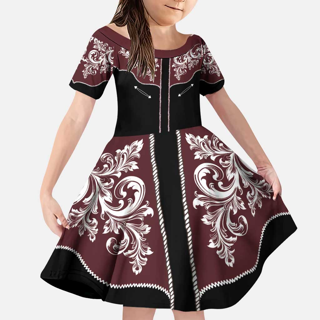 Vintage Western Cowboy Family Matching Puletasi and Hawaiian Shirt Black Version - Wonder Print Shop