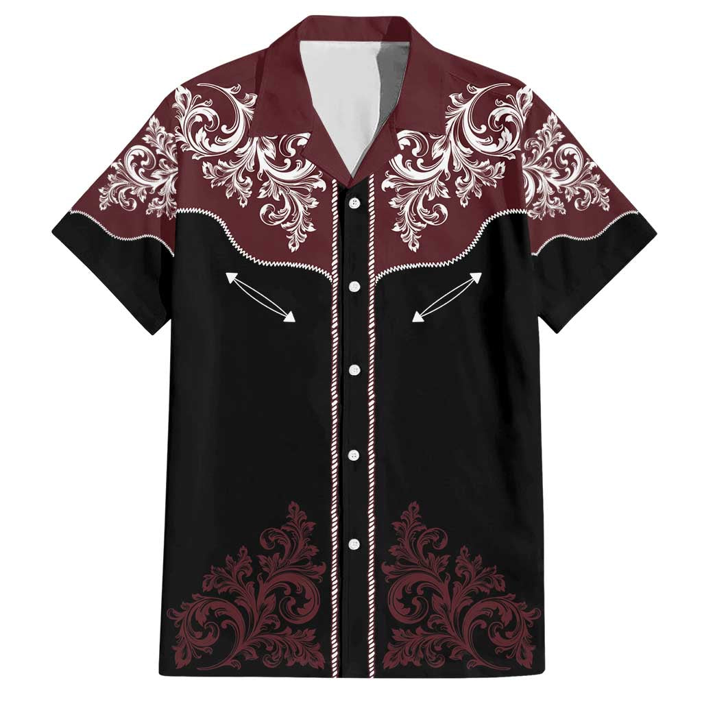 Vintage Western Cowboy Family Matching Short Sleeve Bodycon Dress and Hawaiian Shirt Black Version - Wonder Print Shop