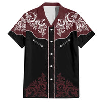 Vintage Western Cowboy Family Matching Short Sleeve Bodycon Dress and Hawaiian Shirt Black Version - Wonder Print Shop