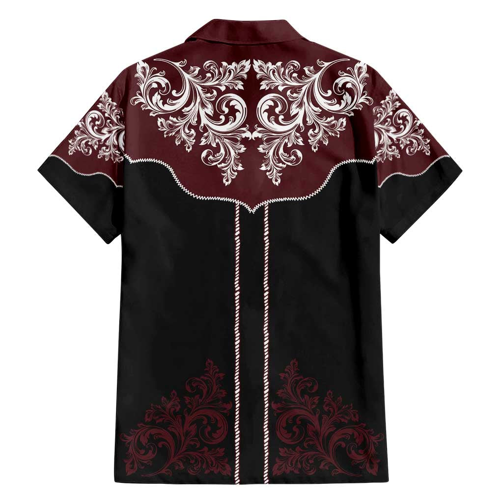 Vintage Western Cowboy Family Matching Short Sleeve Bodycon Dress and Hawaiian Shirt Black Version - Wonder Print Shop