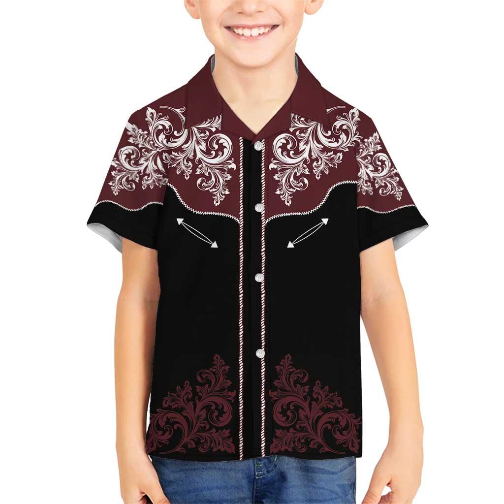 Vintage Western Cowboy Family Matching Tank Maxi Dress and Hawaiian Shirt Black Version - Wonder Print Shop