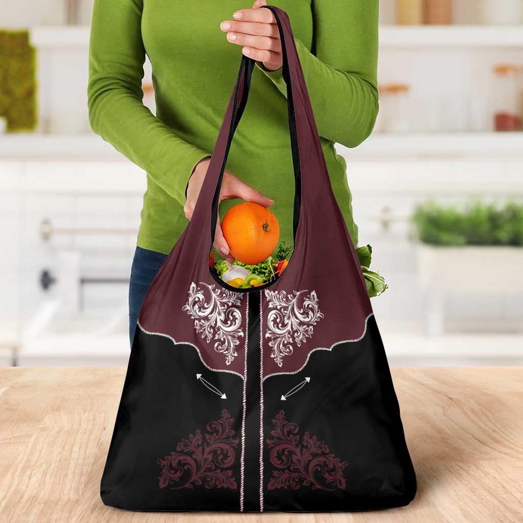 Vintage Western Cowboy Grocery Bag Black Version - Wonder Print Shop