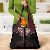 Vintage Western Cowboy Grocery Bag Black Version - Wonder Print Shop