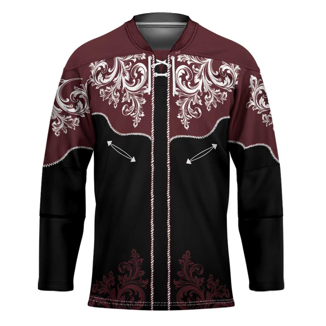 Vintage Western Cowboy Hockey Jersey Black Version - Wonder Print Shop