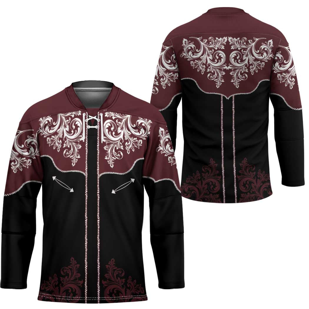 Vintage Western Cowboy Hockey Jersey Black Version - Wonder Print Shop