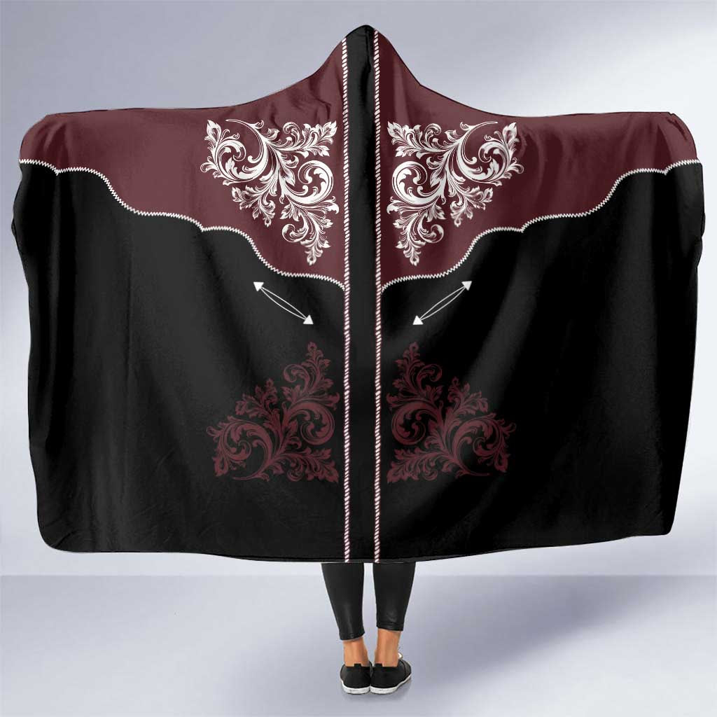 Vintage Western Cowboy Hooded Blanket Black Version - Wonder Print Shop