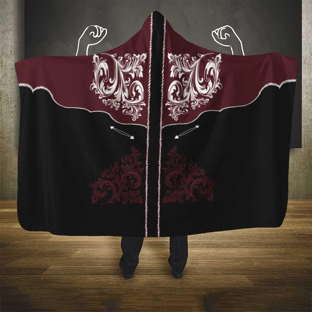 Vintage Western Cowboy Hooded Blanket Black Version - Wonder Print Shop