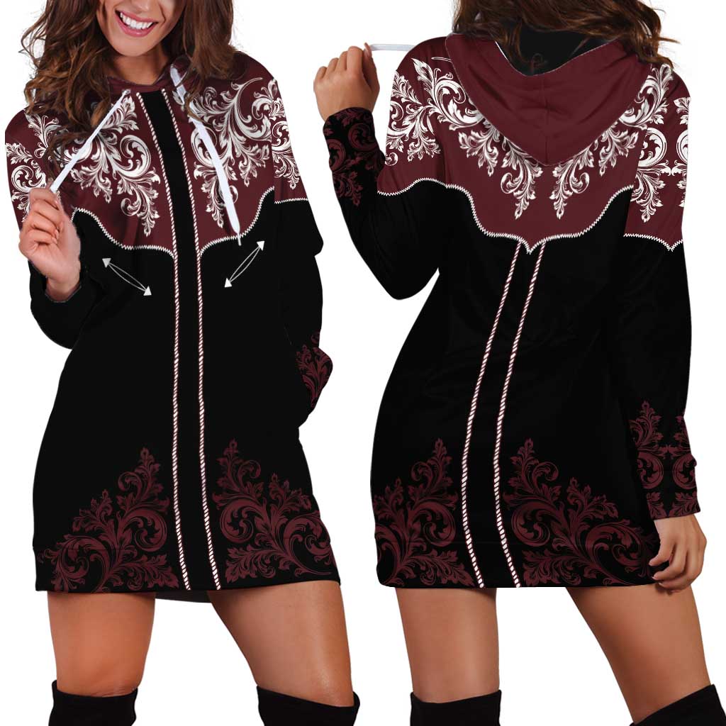 Vintage Western Cowboy Hoodie Dress Black Version - Wonder Print Shop