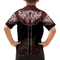 Vintage Western Cowboy Kid Hawaiian Shirt Black Version - Wonder Print Shop