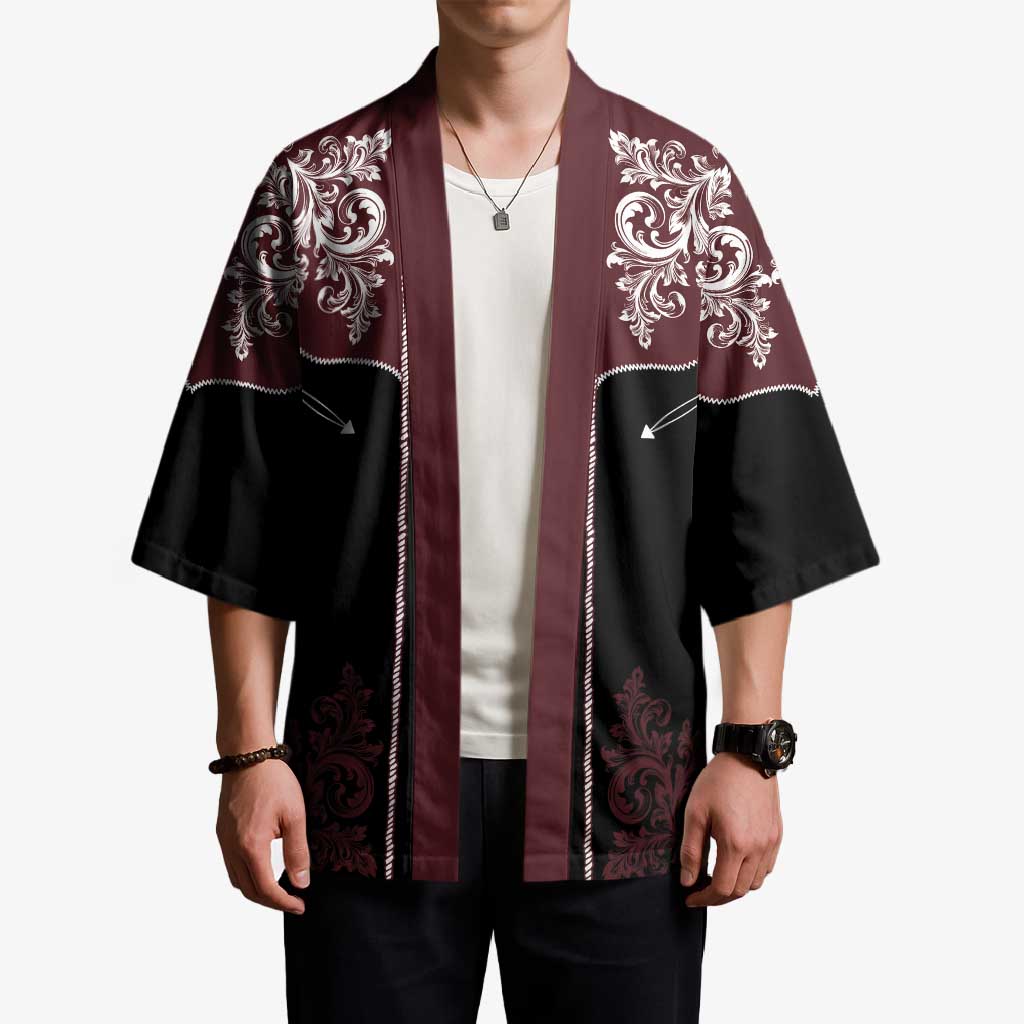 Vintage Western Cowboy Kimono Black Version - Wonder Print Shop