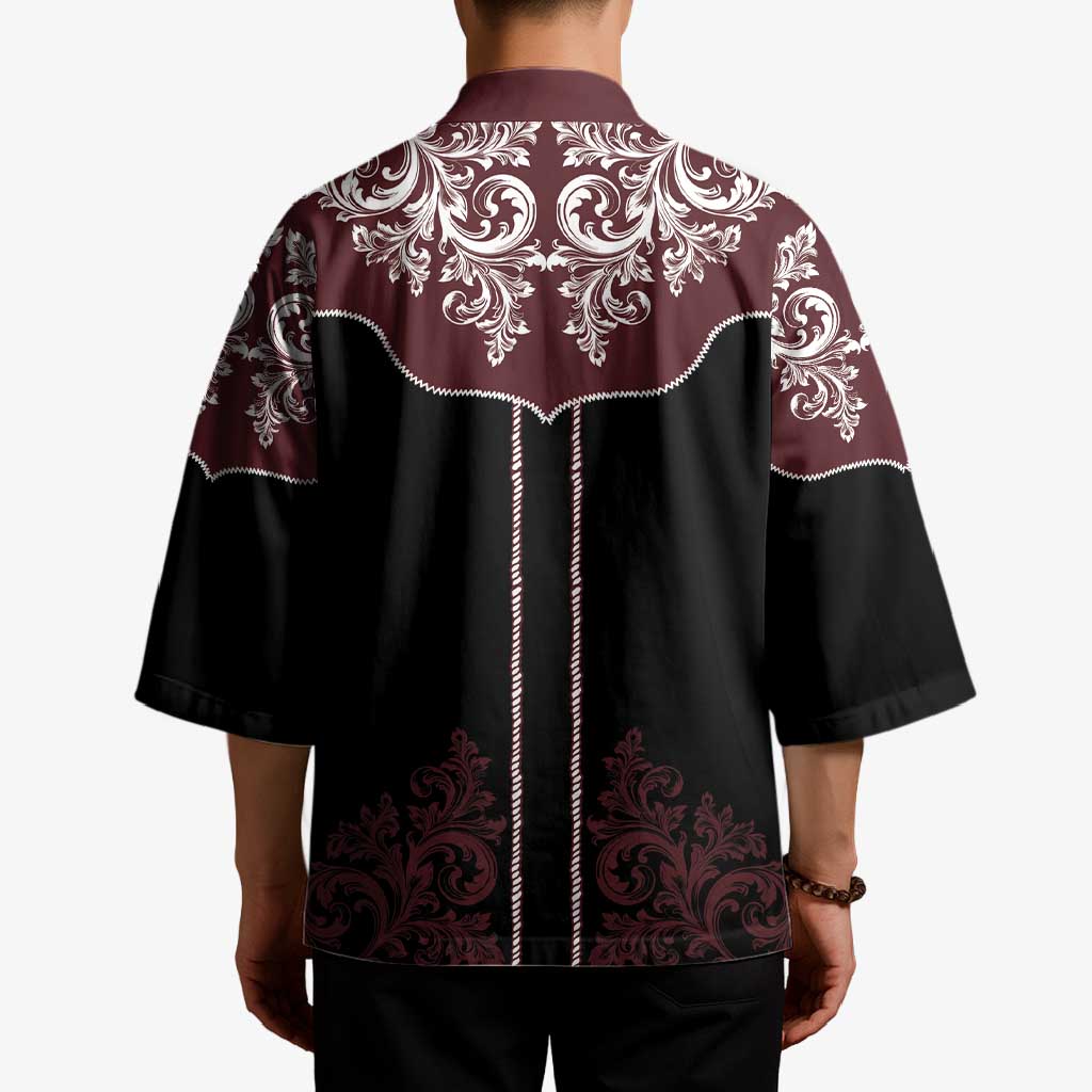 Vintage Western Cowboy Kimono Black Version - Wonder Print Shop