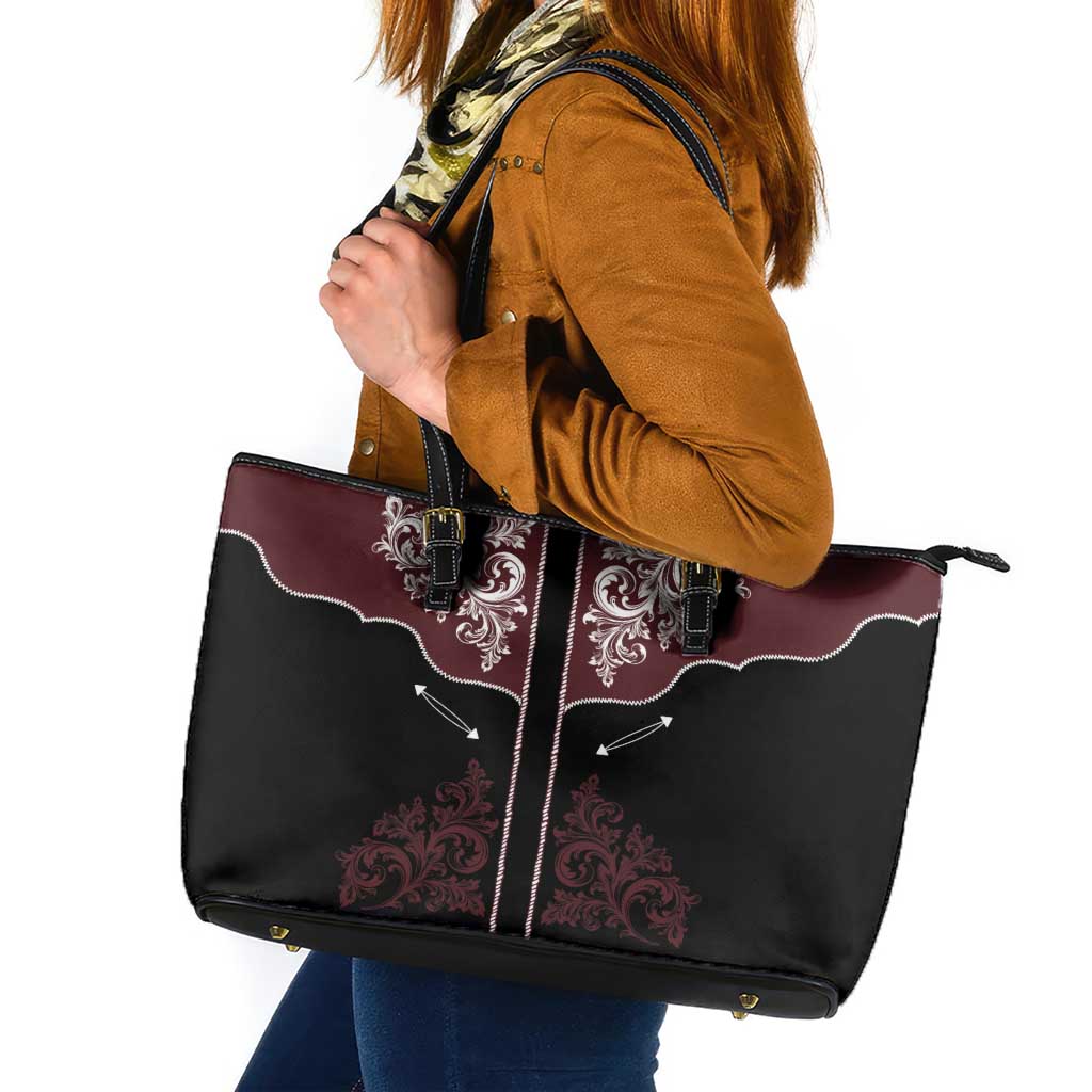 Vintage Western Cowboy Leather Tote Bag Black Version - Wonder Print Shop