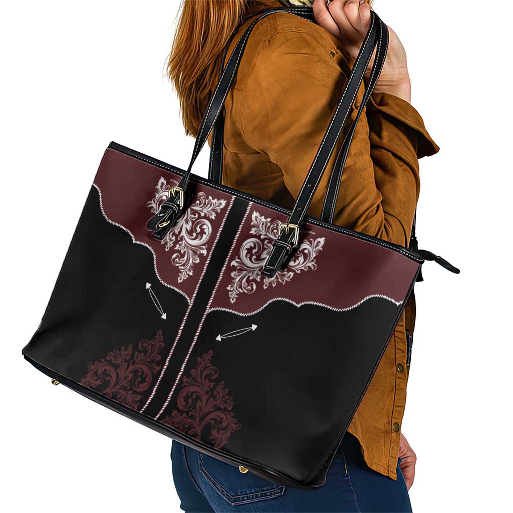 Vintage Western Cowboy Leather Tote Bag Black Version - Wonder Print Shop