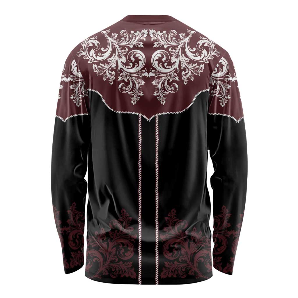 Vintage Western Cowboy Long Sleeve Shirt Black Version - Wonder Print Shop