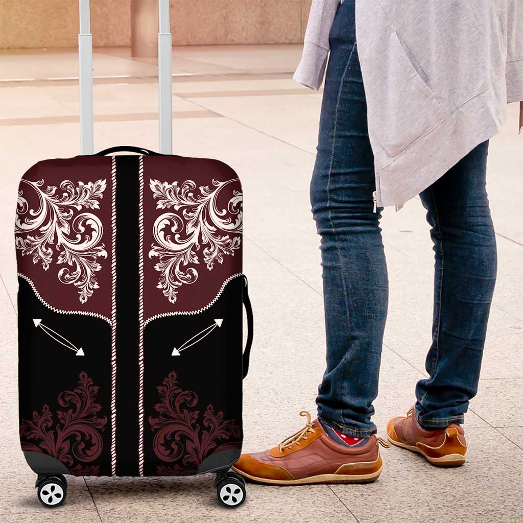 Vintage Western Cowboy Luggage Cover Black Version - Wonder Print Shop