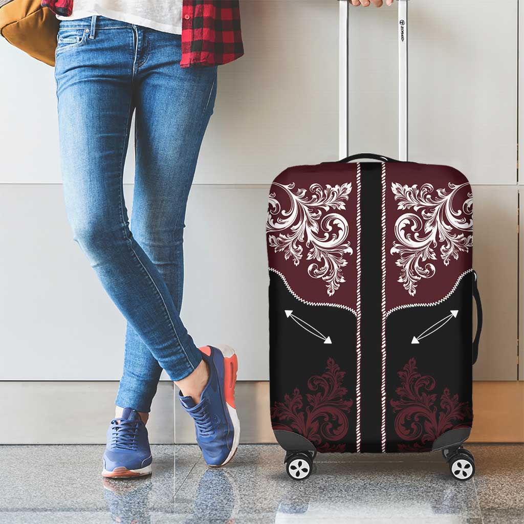 Vintage Western Cowboy Luggage Cover Black Version - Wonder Print Shop