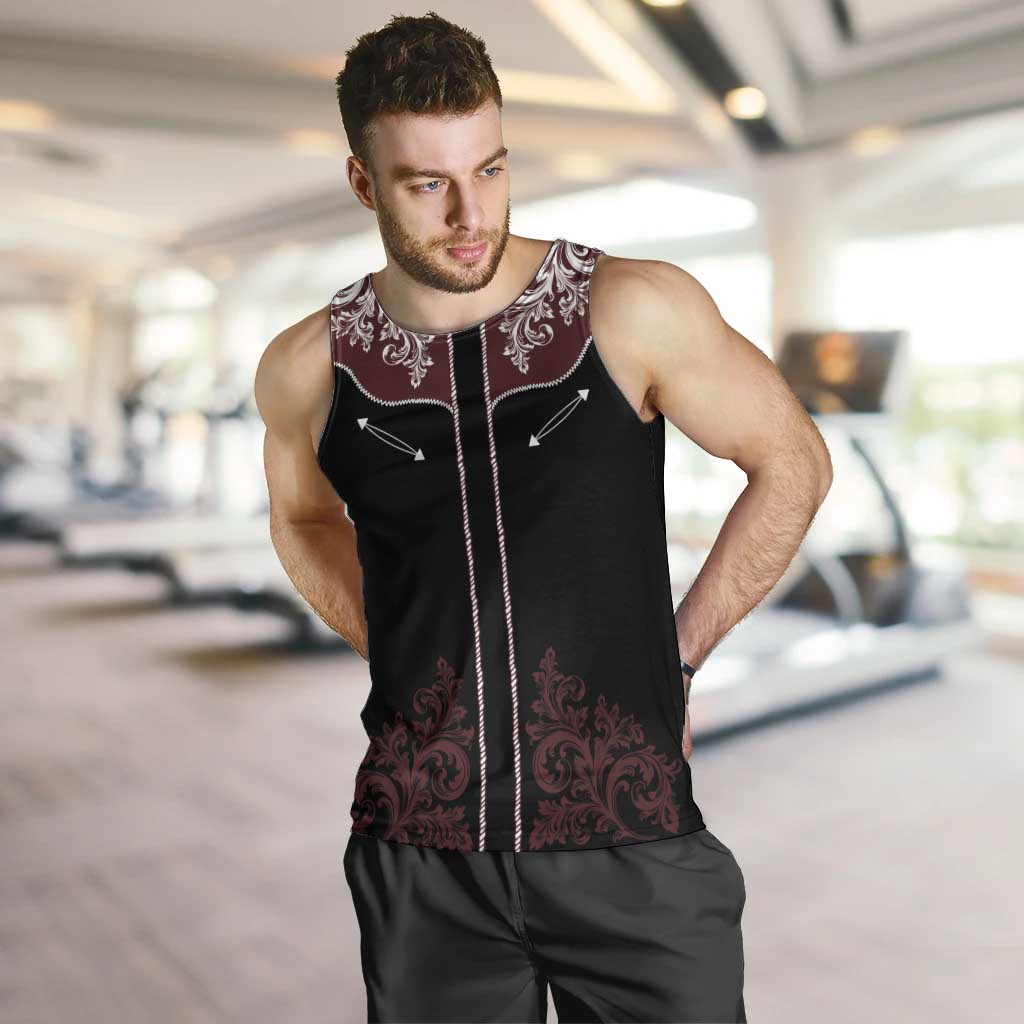 Vintage Western Cowboy Men Tank Top Black Version - Wonder Print Shop