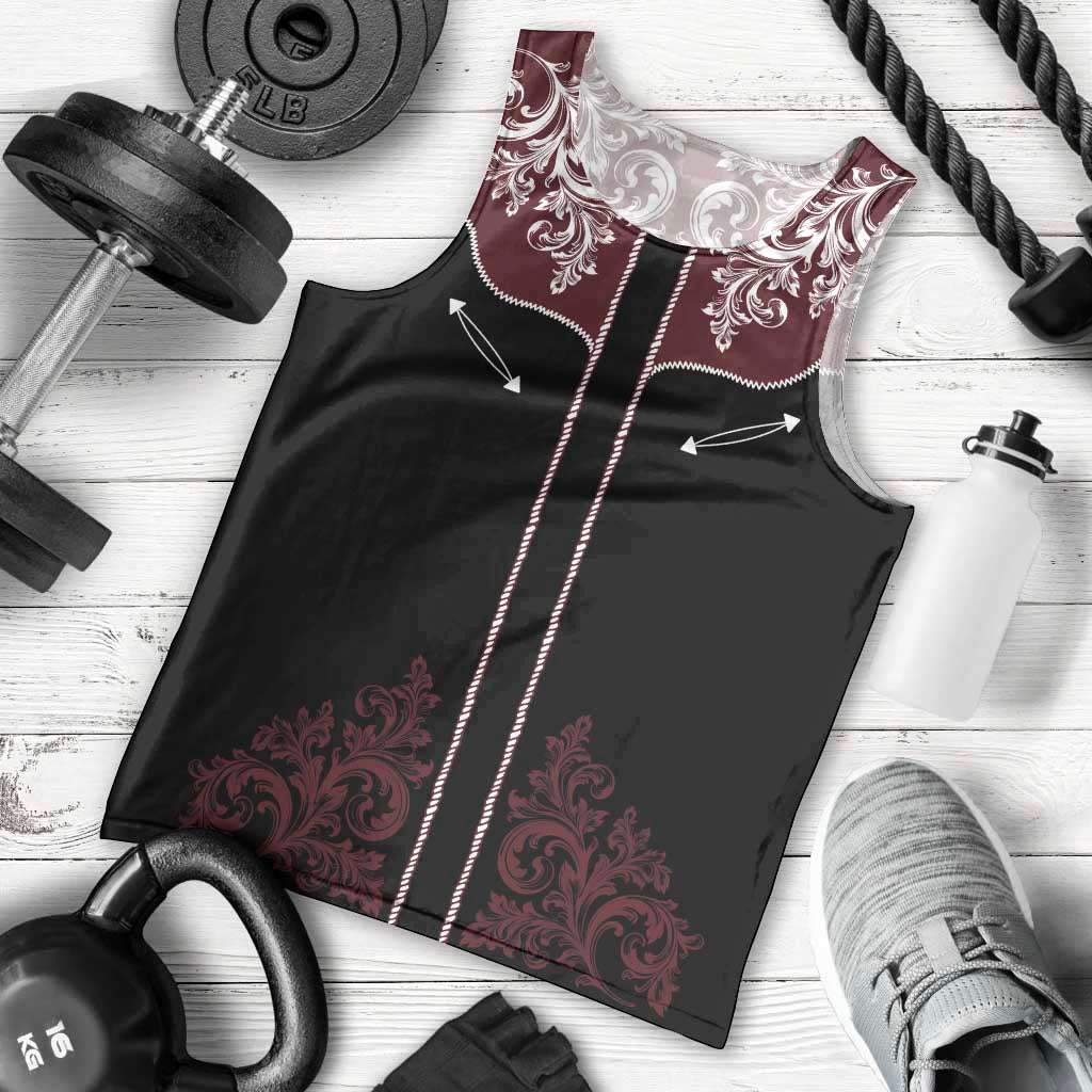 Vintage Western Cowboy Men Tank Top Black Version - Wonder Print Shop