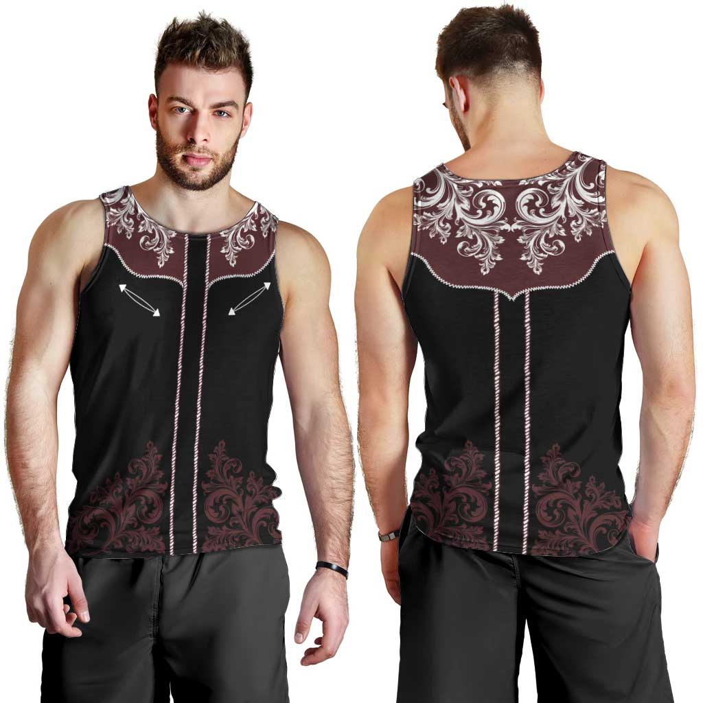Vintage Western Cowboy Men Tank Top Black Version - Wonder Print Shop