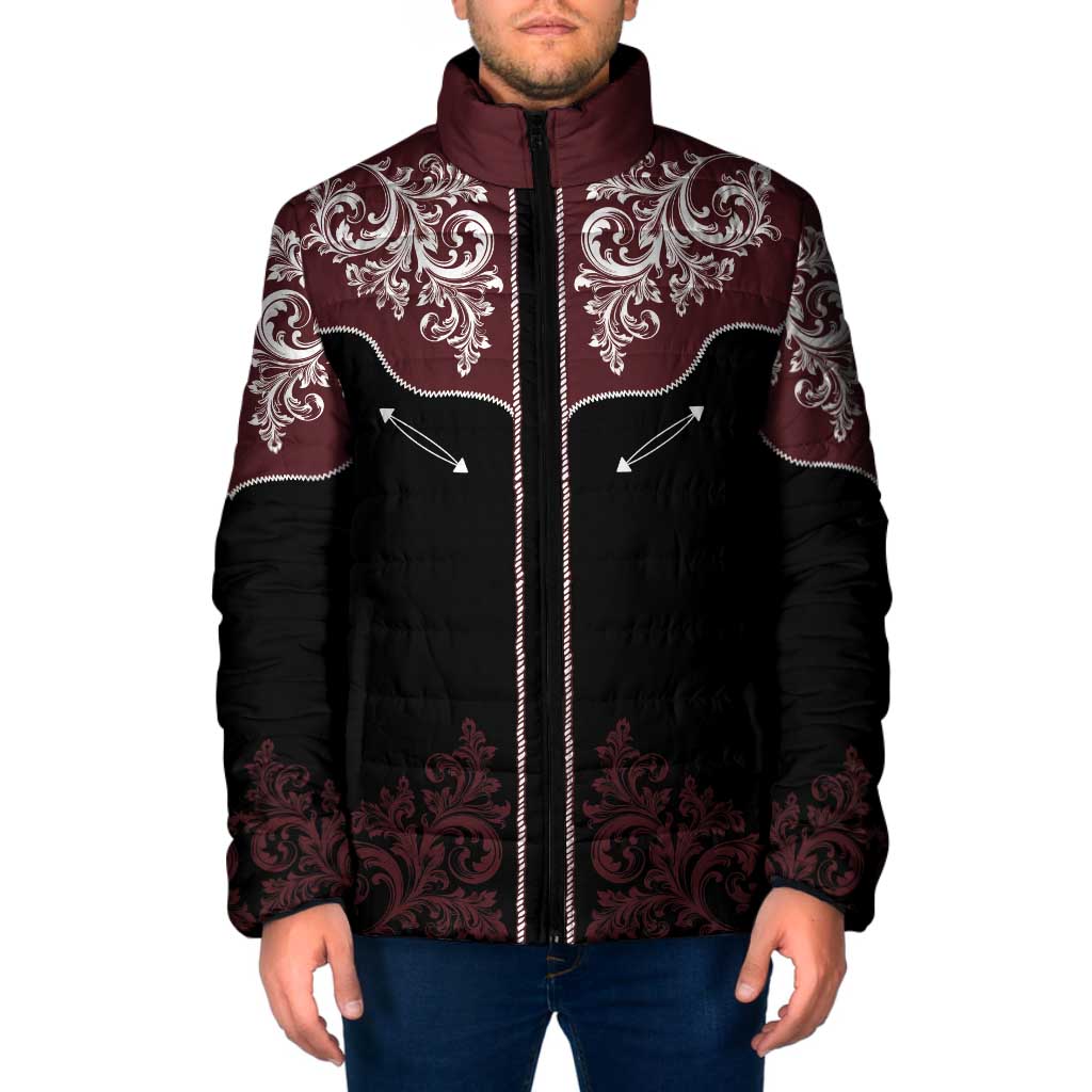 Vintage Western Cowboy Padded Jacket Black Version - Wonder Print Shop