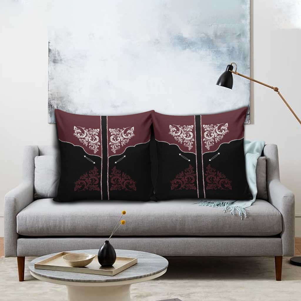 Vintage Western Cowboy Pillow Cover Black Version - Wonder Print Shop