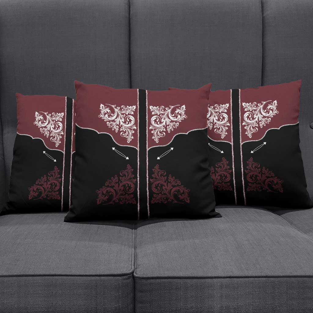 Vintage Western Cowboy Pillow Cover Black Version - Wonder Print Shop