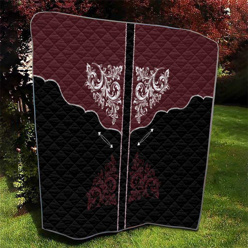 Vintage Western Cowboy Quilt Black Version - Wonder Print Shop