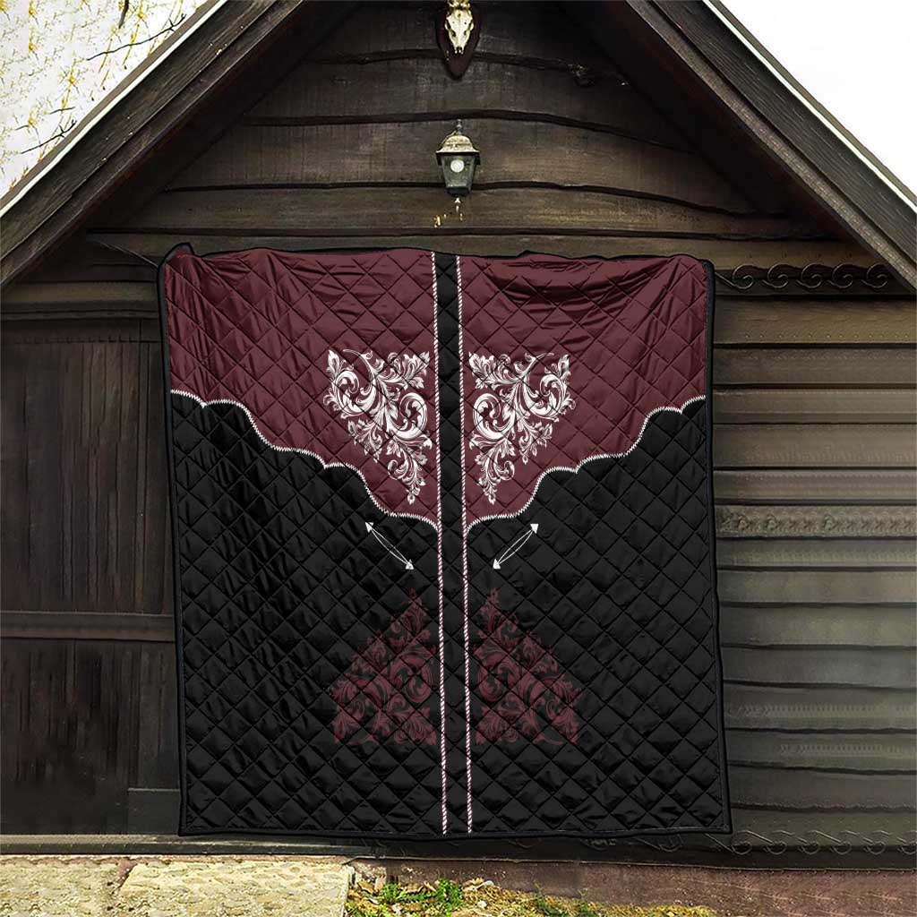 Vintage Western Cowboy Quilt Black Version - Wonder Print Shop