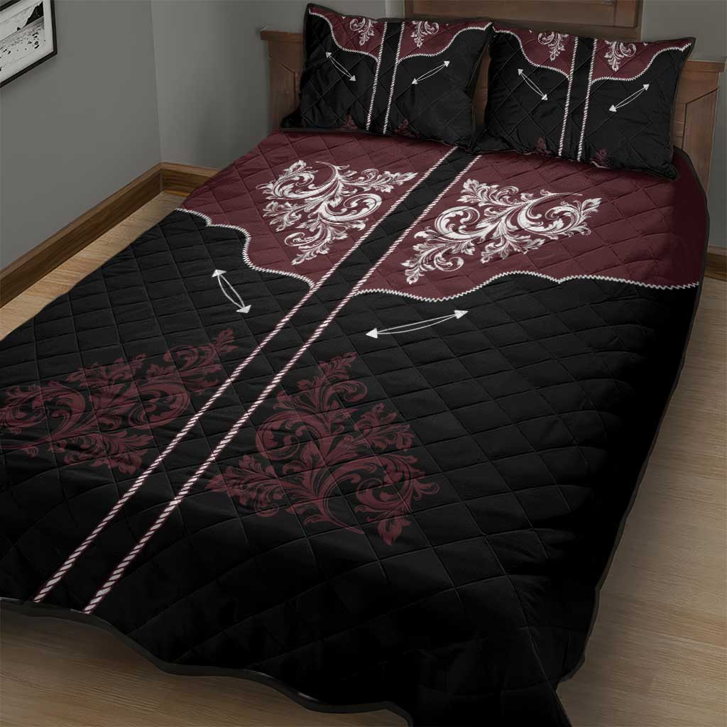 Vintage Western Cowboy Quilt Bed Set Black Version - Wonder Print Shop